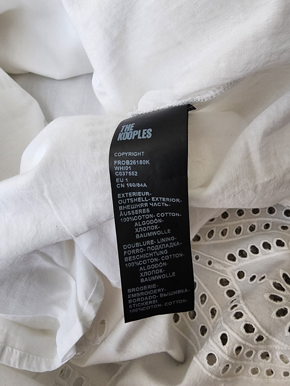The Kooples Broderie Anglaise Eyelet Embroidered Cotton Maxi Size 1 Small White - Picture 15 of 16